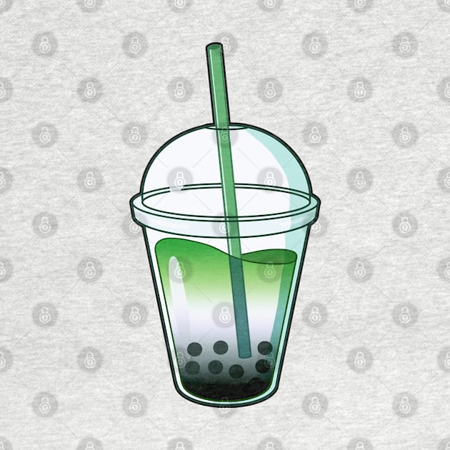 Aromantic Flag Bubble Tea by leoleon